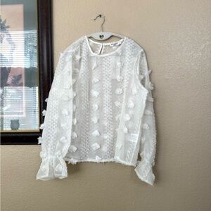 NWT Miss Kelly Sheer Long Sleeve Top